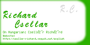 richard csellar business card